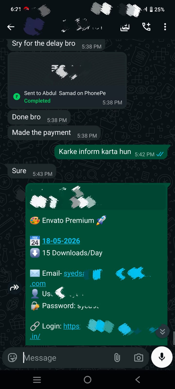 WhatsApp customer satisfaction feedback on instant delivery speed